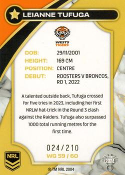 2024 NRL Traders Titanium - NRLW Gold #WG59 Leianne Tufuga Back